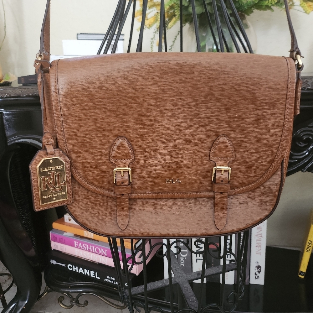 Lauren Ralph Lauren Leather Crossbody Saddlebag